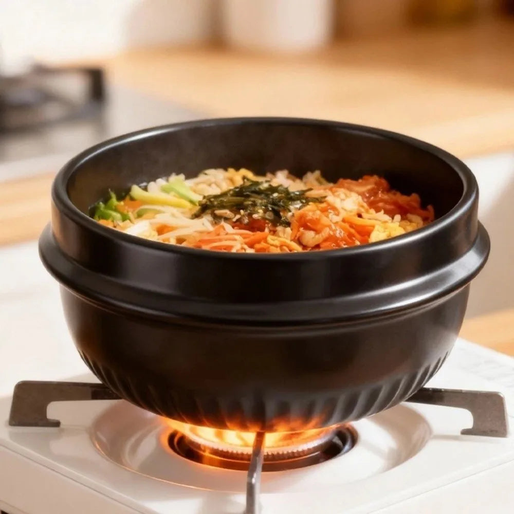 Premium Thickened Korean Stone Pot with Tray Heat-Resistant