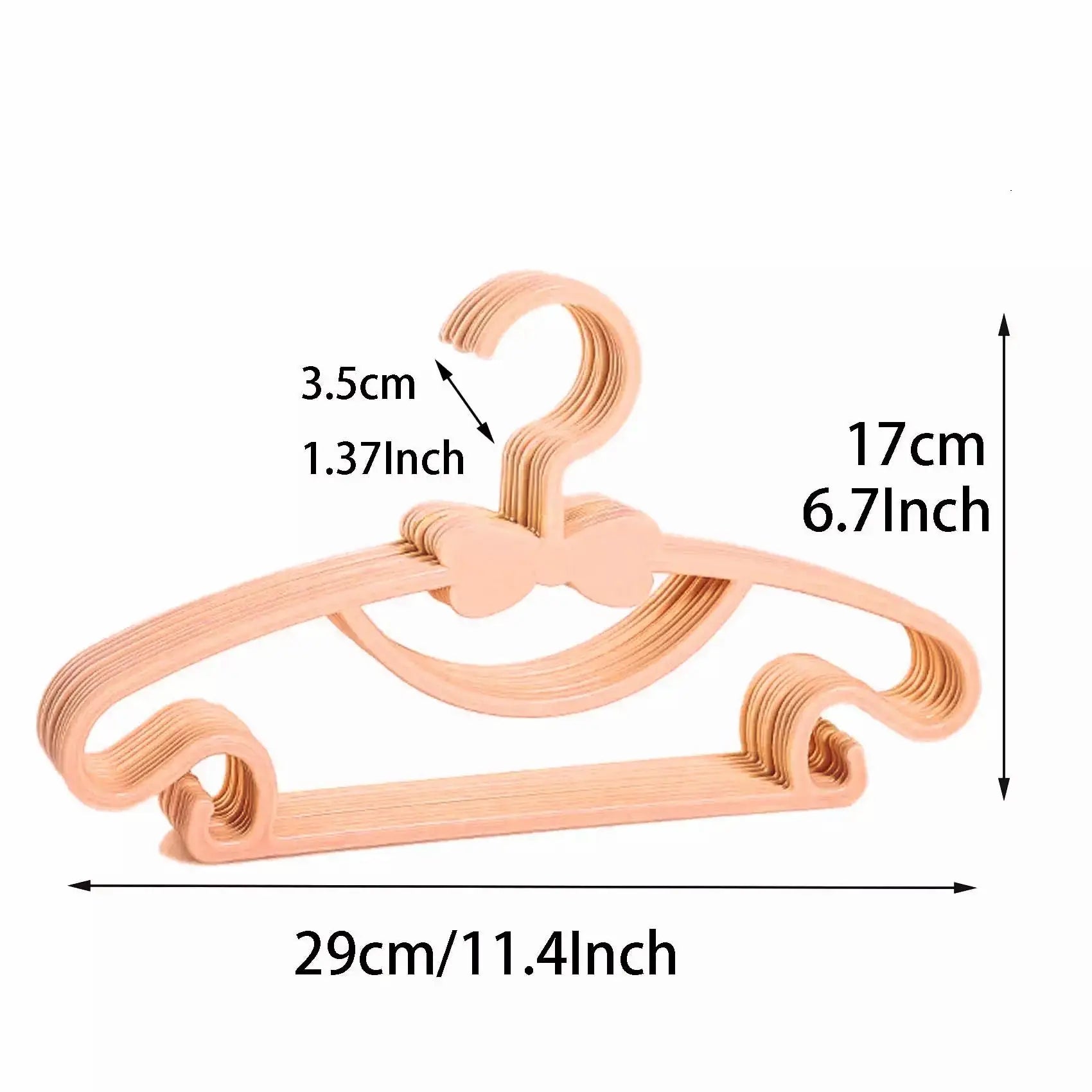 10-Piece Kids Pastel Clothes Hangers Set with Integrated Skirt Clips