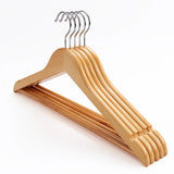 Premium Solid Wood Coat Hangers with Non-Slip Bar & 360° Swivel Hook