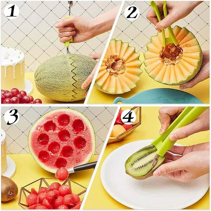 Melon Scoops Fruit Cutting Slices Kitchen Tool