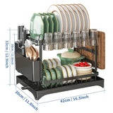 2 Tier Premium Carbon Steel Dish Rack Kitchen Organizer