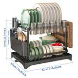 2 Tier Premium Carbon Steel Dish Rack Kitchen