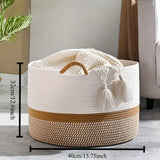 Large Cotton Rope Woven Storage Basket – Blanket & Laundry