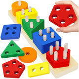 Early Education Geometric Set Columns Building Blocks