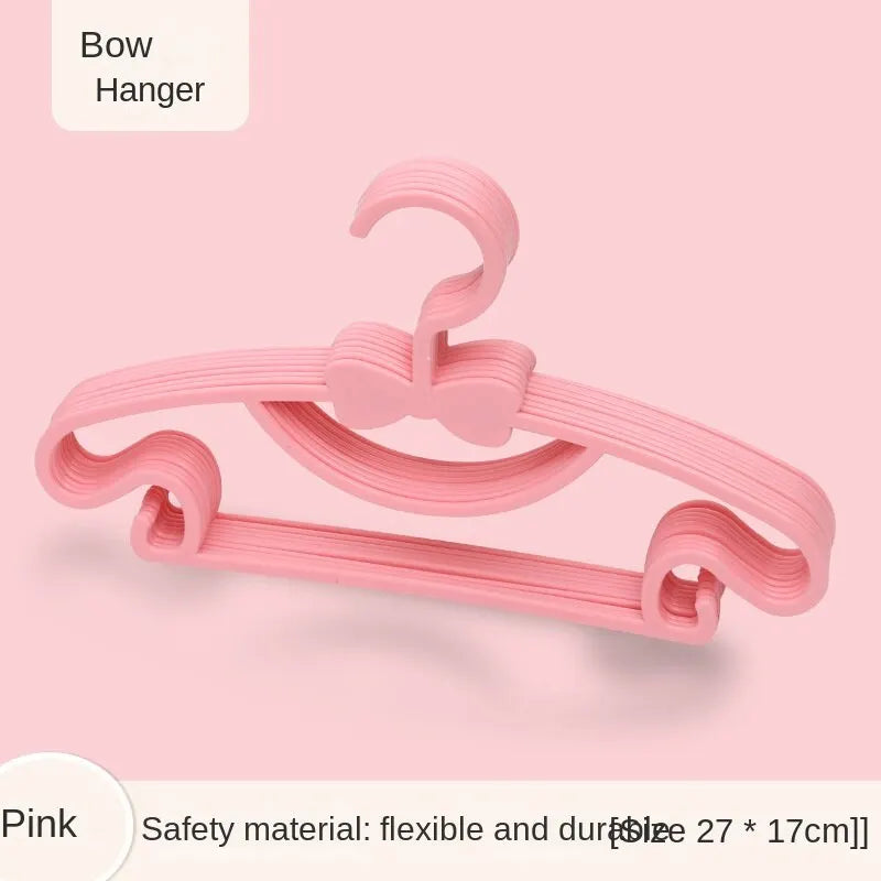 10-Piece Kids Pastel Clothes Hangers Set with Integrated Skirt Clips