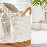 Large Cotton Rope Woven Storage Basket – Blanket & Laundry