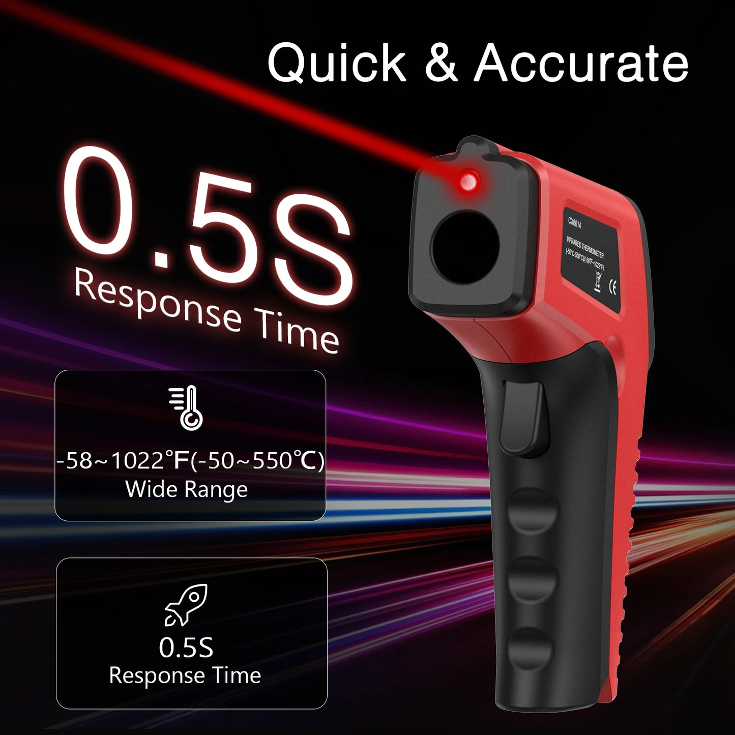ORIA Non-Contact Infrared Thermometer Gun – Laser Digital Temperature Meter