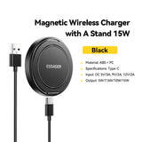 Essager 15W Magnetic Wireless Charger with Foldable Stand – iPhone & AirPods Fast Charging