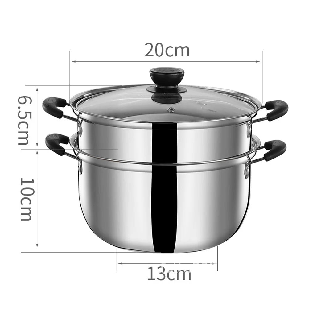 2 Layer Stainless Steel Thickened Steamer Soup Pot 20 CM