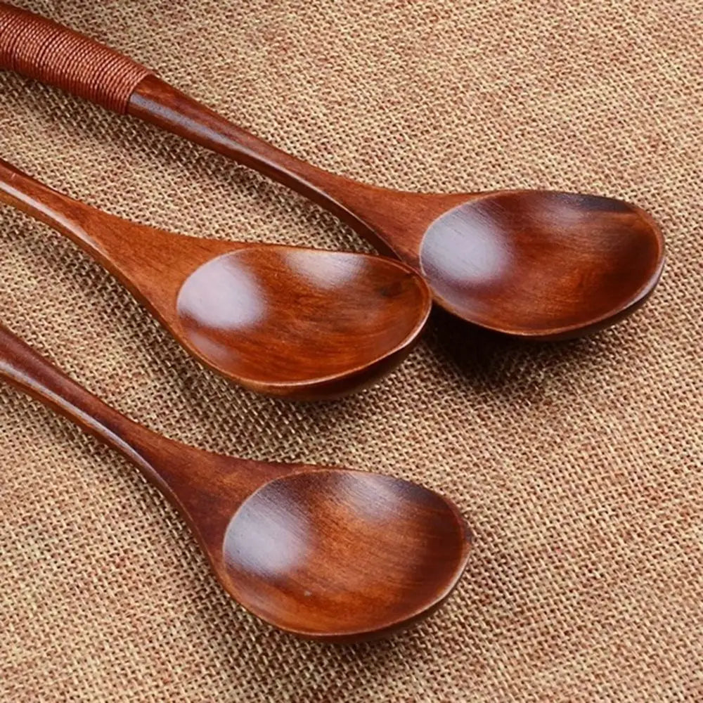 Wooden Spoon Japanese Lacquer Long Handle