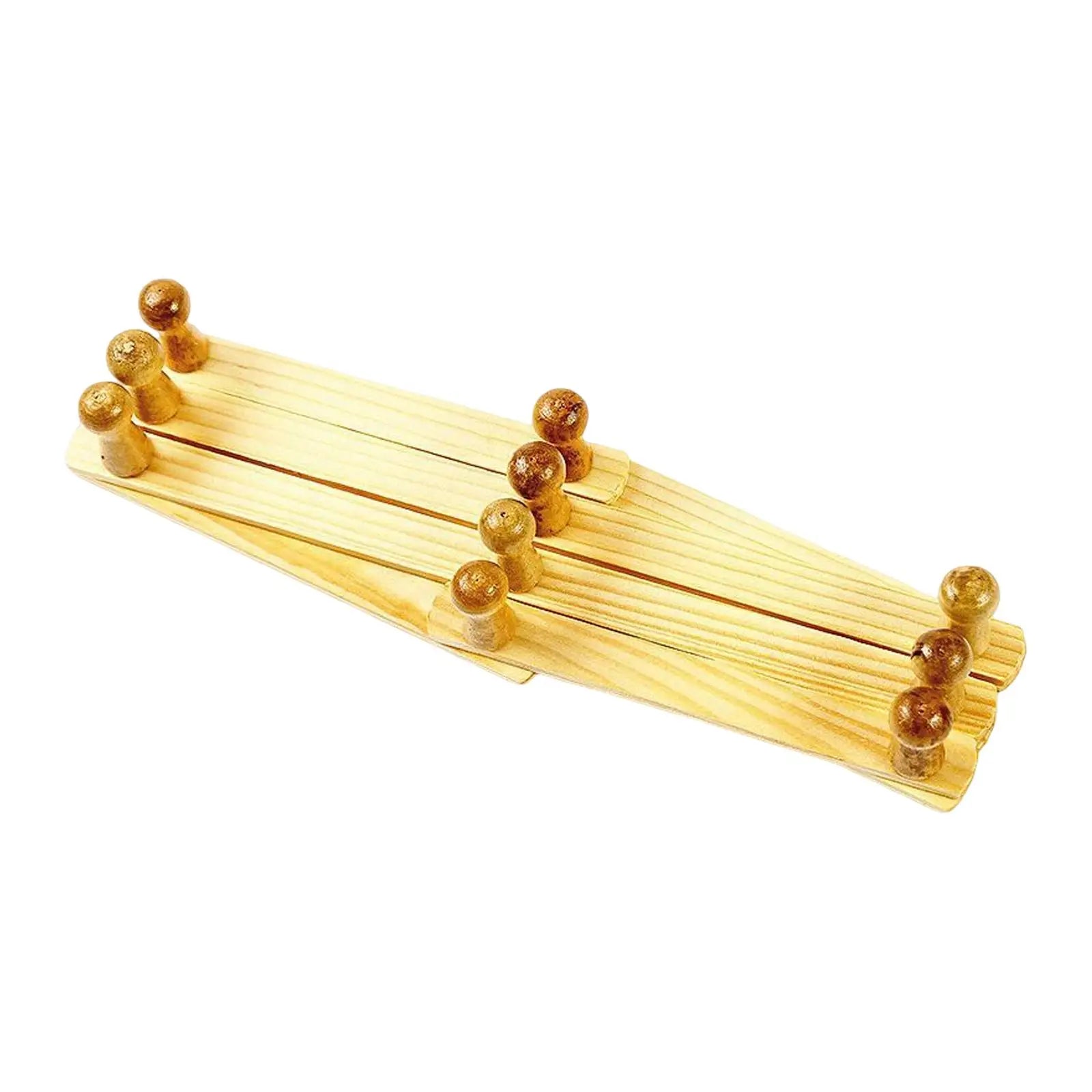 Expandable Wall-Mounted Wooden Accordion Coat Rack with 10 Peg Hooks