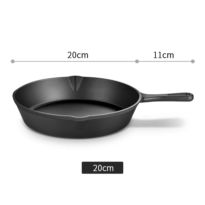 Cast Iron Skillet Frying Pan Iron Cookware Omelets Pancake Pot Oven Safe