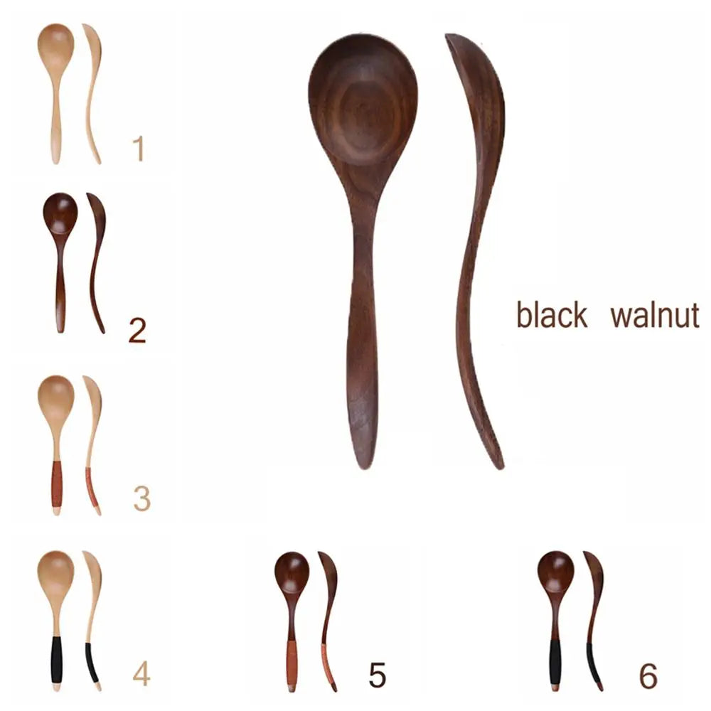Wooden Spoon Japanese Lacquer Long Handle