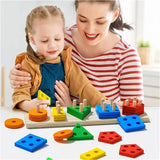 Early Education Geometric Set Columns Building Blocks