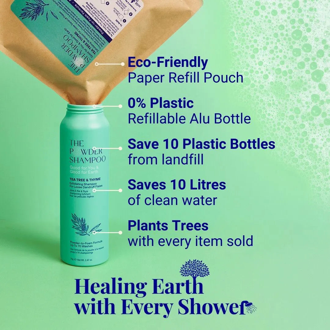 Exfoliating Shampoo For Loose Dandruff Flakes Tea Tree & Salicylic Acid 70g