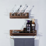 Nordic Bathroom Vanity Shelf Copper Wood
