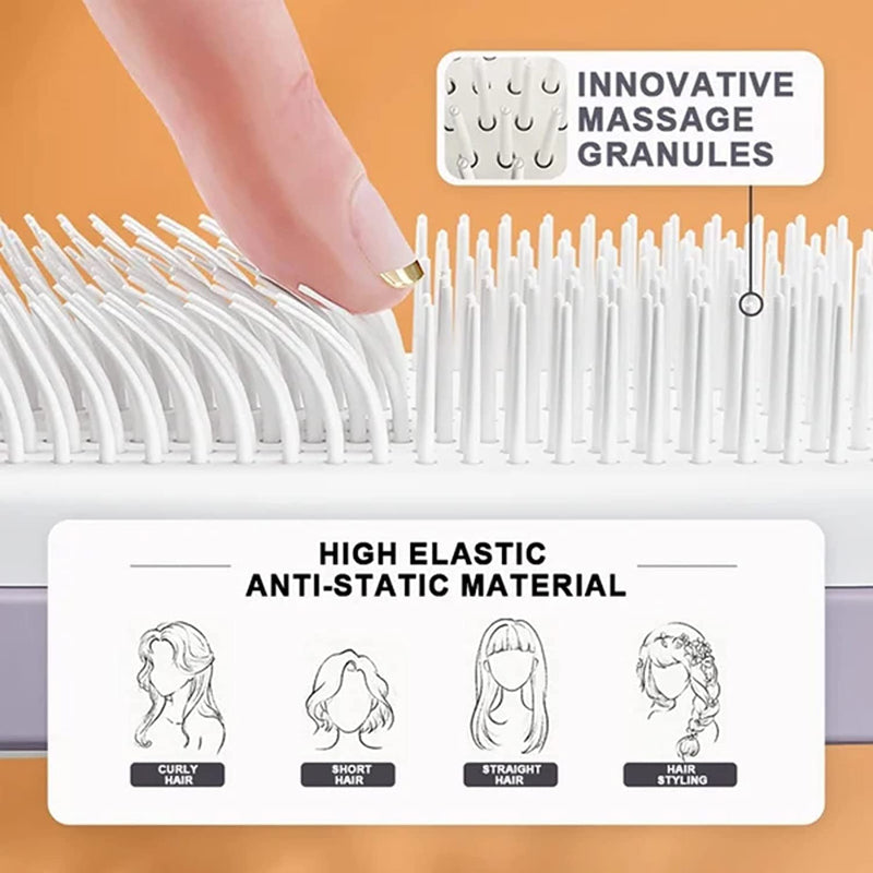 4 In 1 Self Cleaning Hair Brush Anti-Static Massage Comb