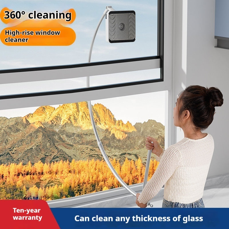 U-Shaped High-Rise Window Cleaner – Telescopic Arc Rod for Safe HDB & Condo Cleaning