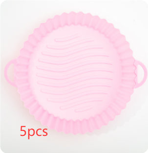 5PCS Air Fryer Silicone Baking Tray Round Shape
