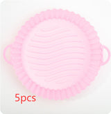 5PCS Air Fryer Silicone Baking Tray Round Shape