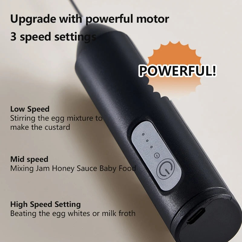 Electric Milk Frother Coffee Handheld USB Charging