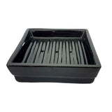 Square Ceramic Soap Dish Sleek Black Minimalist Design