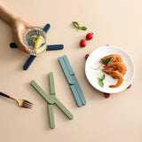 Silicone X Shaped Heat Resistant Foldable Pot Pan Mat