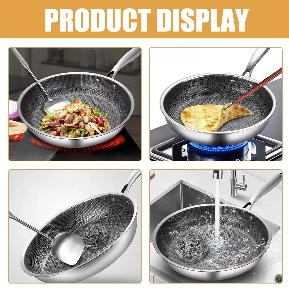 Stainless Steel Honeycomb Non-Stick Frying Pan