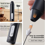 Electric Milk Frother Coffee Handheld USB Charging
