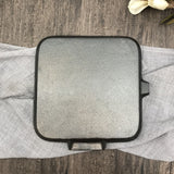 Cast Iron Camping Steak Skillet Folding Handle Grill Pan