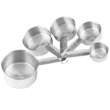 5-Piece Stainless Steel Measuring Cup Set – Baking Essentials with Scale Markings