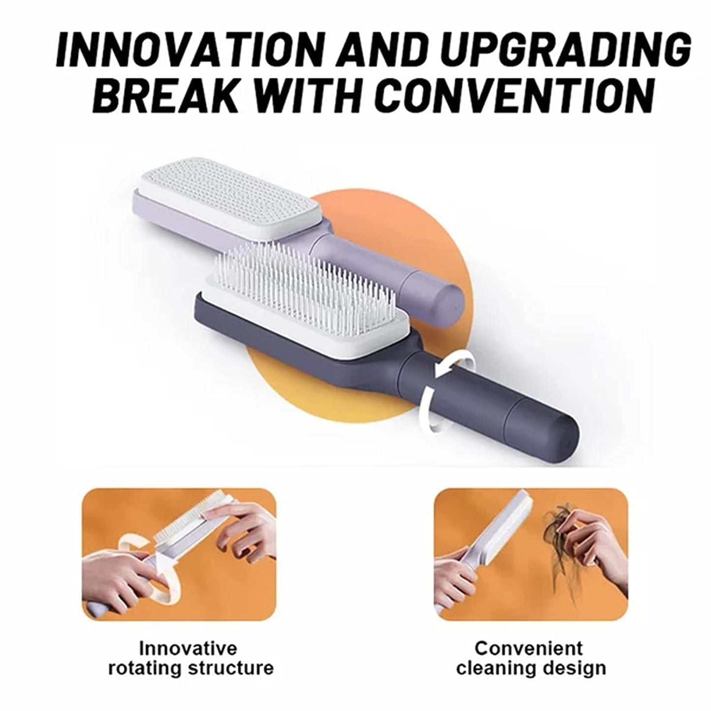 4 In 1 Self Cleaning Hair Brush Anti-Static Massage Comb