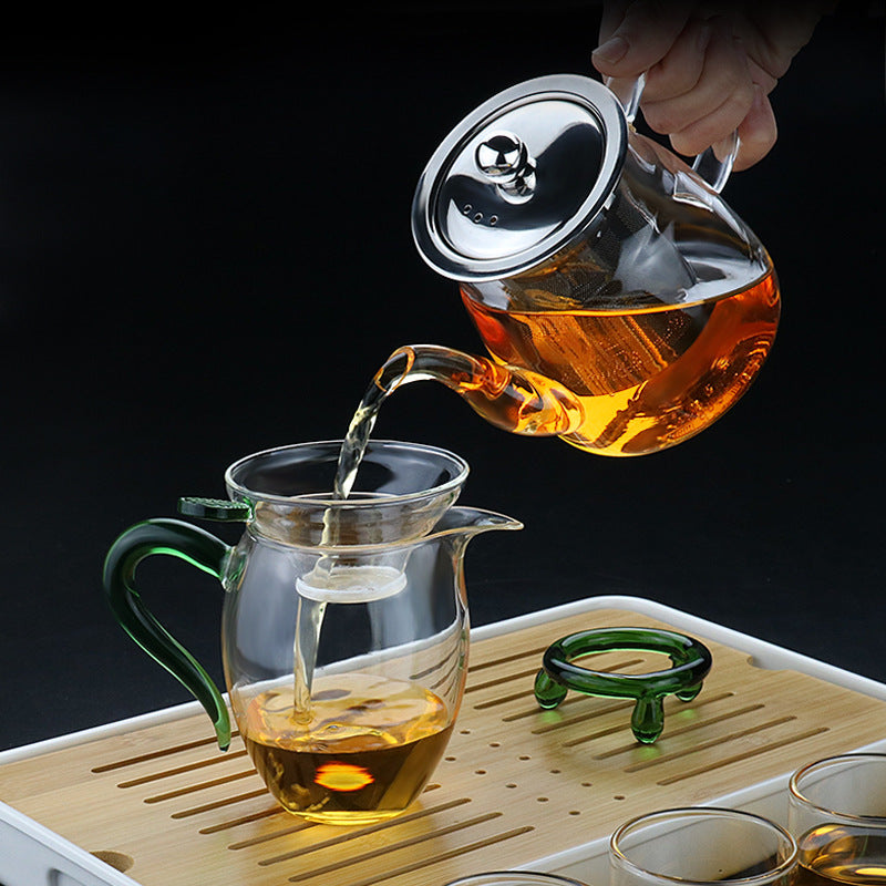 Glass Teapot with Stainless Steel Infuser (400ml) - Elegant Transparent Tea Maker