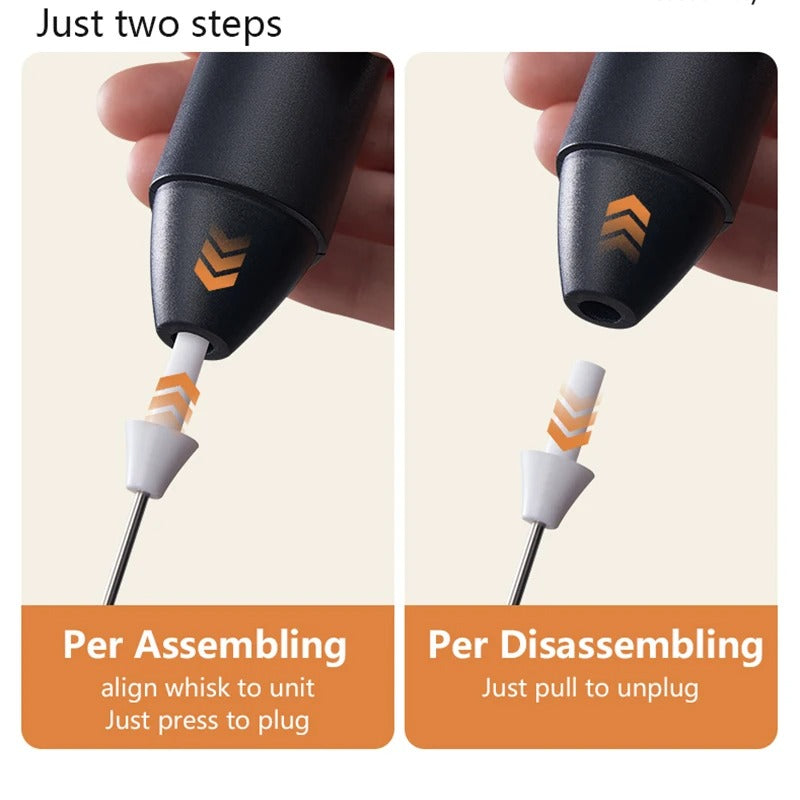 Electric Milk Frother Coffee Handheld USB Charging