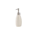 White Ceramic Liquid Soap Dispenser 165 ml with sleek pump head, perfect for shampoo or lotion in stylish bathroom setups in Sri Lanka.