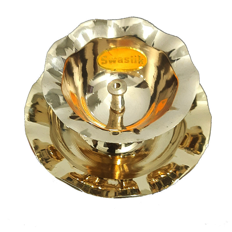 Nanda Double Layer Brass Diya Oil Lamp