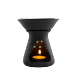 Handcrafted Minimalist Ceramic Oil Burner & Wax Warmer Matte Black