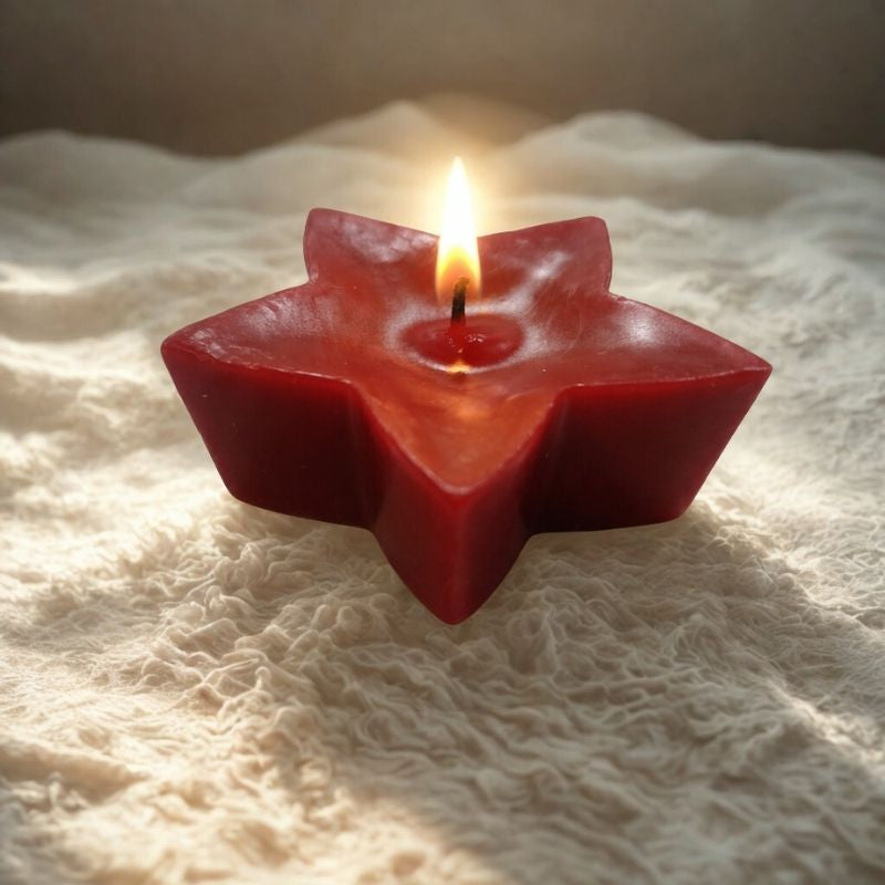 6PCS Scented Red Star Tealight Candle - Handmade Elegance